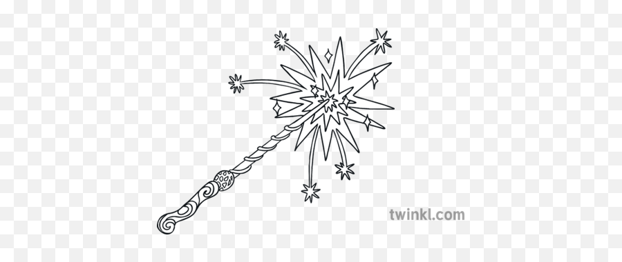 Magic Wand Mindfulness Colouring Harder Spell Ks1 - Magic Wand To Colour Png,Magic Wand Png