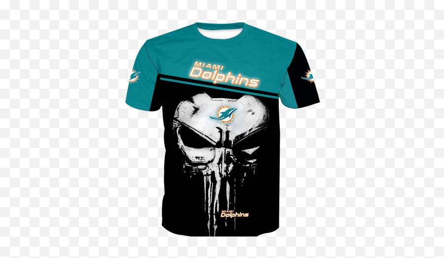 Official - Nflmiamidolphinsteamsportteescustom3dgraphicpunisherskull Streettrenzscom Cowboys The Punisher Png,Miami Dolphins Logo Png