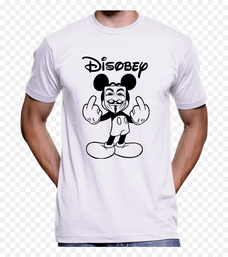 Download Hd Mickey Mouse Disobey Guy Fawkes Mask Anonymous T - Withnail And It Shirt Png,Guy Fawkes Mask Transparent