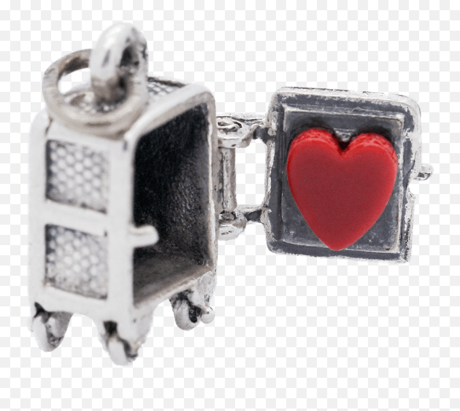 Vintage Sterling Silver Heart Safe Articulated Charm - Solid Png,Silver Heart Png