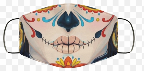 Sugar Skull Girl Face Mask - Sugar Skull Face Mask Png,Skull Mask Png