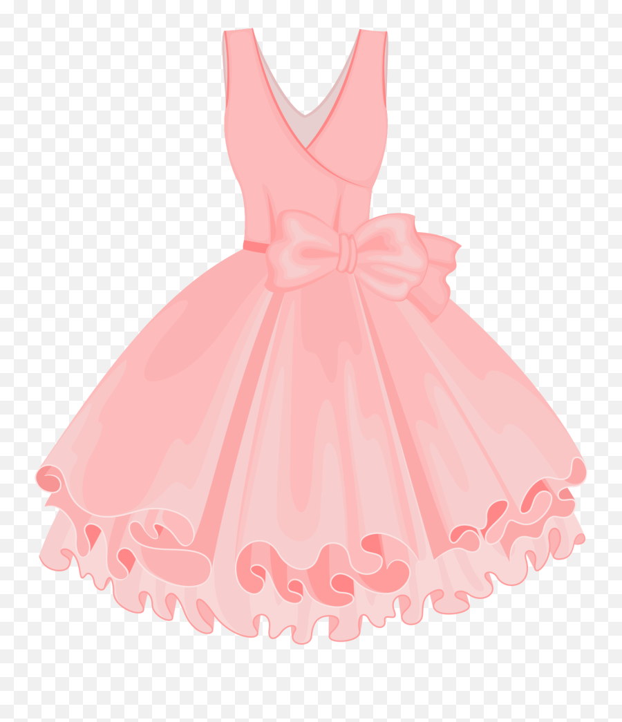 Download Pink Painted Dress Vector - Pink Dress Clipart Png,Tutu Png