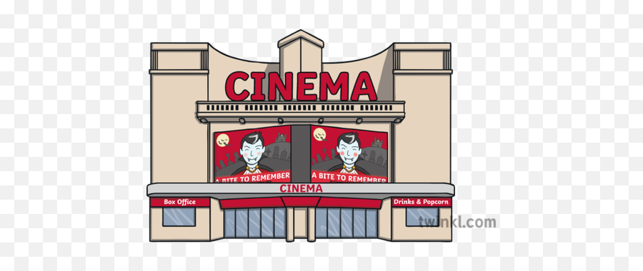 Cinema With Vampire Movie Posters Building Entertainment - Cinema Building Png,Paramount Movie Posters Icon