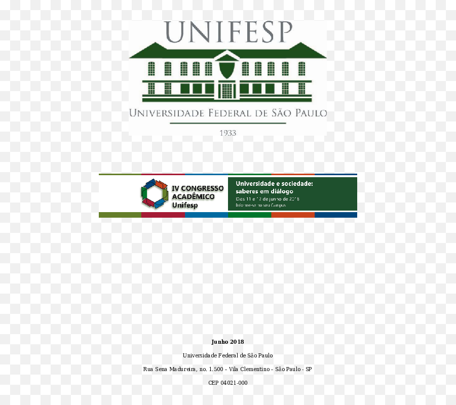 Pdf Anais Do Iv Congresso Acadêmico Unifesp 2018 - Unifesp Png,Icon 1000 Vigilante Dropout