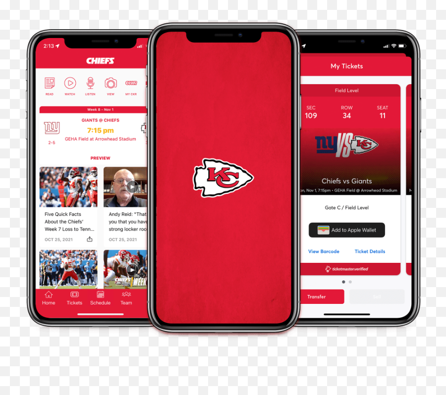 Chiefs Mobile App Kansas City - Chiefscom Kansas City Chiefs App Png,Phone Keeps Going To Apple Icon And Wont Star