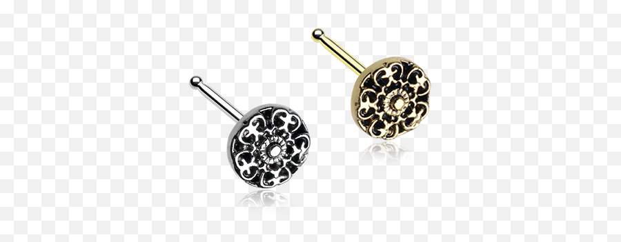Gold Kali Filigree Icon Nose Stud Ring Silver 20g 7mm Sexy Beautiful Fun Ebay - Earrings Png,Nose Ring Png