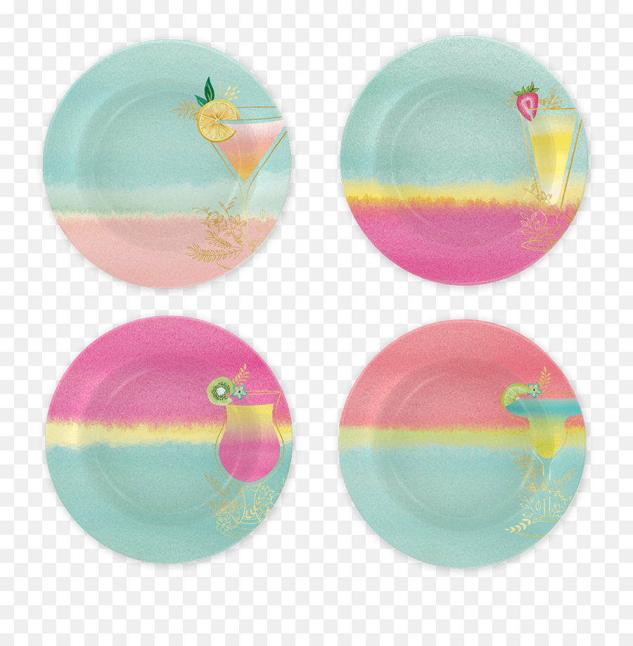 Download Tropical Drinks Melamine Plates Png Image With No - Circle,Plates Png