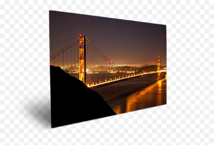 Night Look Golden Gate Bridge - Selfanchored Suspension Golden Gate Bridge Png,Golden Gate Bridge Png