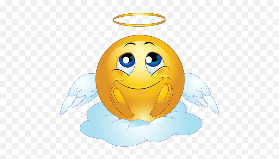 Angel Male Smiley Emoticon - Smiley Thinking Love Png,Angel Emoji Png