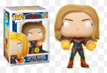 Marvel - CAPTAIN u2013 WITH GLOWING HANDS FUNKO POP VINYL FIGURE Captain Marvel Pop Vinyls png