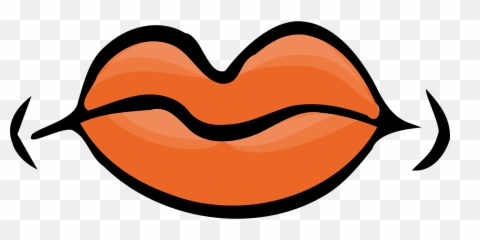 Lips Black And White Cartoon Mouth - Clip Art png