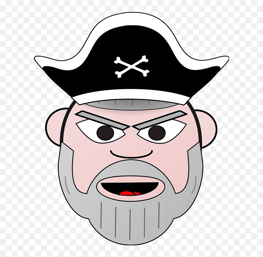 Grey Beard Pirate Face Clipart Free Download Transparent - Transparent Cartoon Pirate Hat Png,Beard Clipart Png