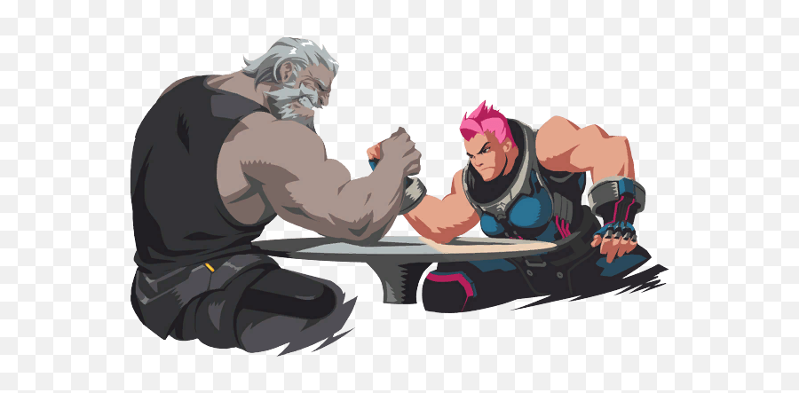 When In Doubt Goats It Out - A Look Into Overwatchu0027s Team Overwatch Arm Wrestling Sprays Png,Roadhog Png