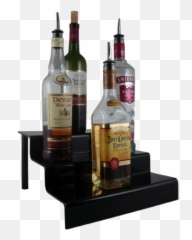 Acrylic Liquor Bottle Display Shelves - Black png