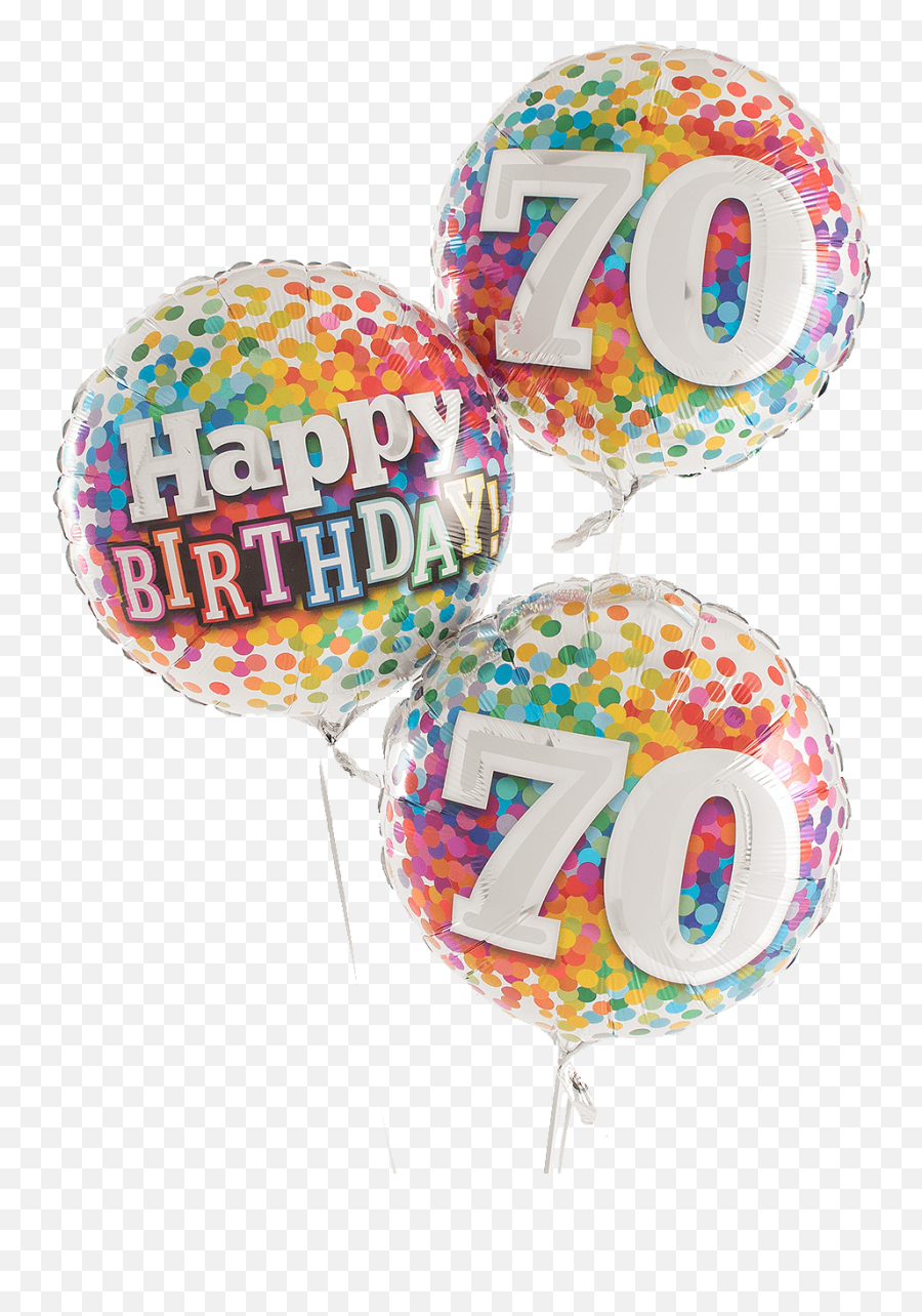 70th Birthday Rainbow Helium Filled Balloon Bouquet - Free 70th ...