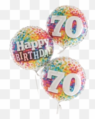 70th Birthday Rainbow Helium Filled Balloon Bouquet - Free 70th Birthday Balloons Png,Birthday Balloon Png