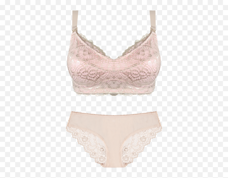 Download Maternity Bra Almond U0026 Blush Bikini Brief Set - Lingerie Top Png,Thong Png