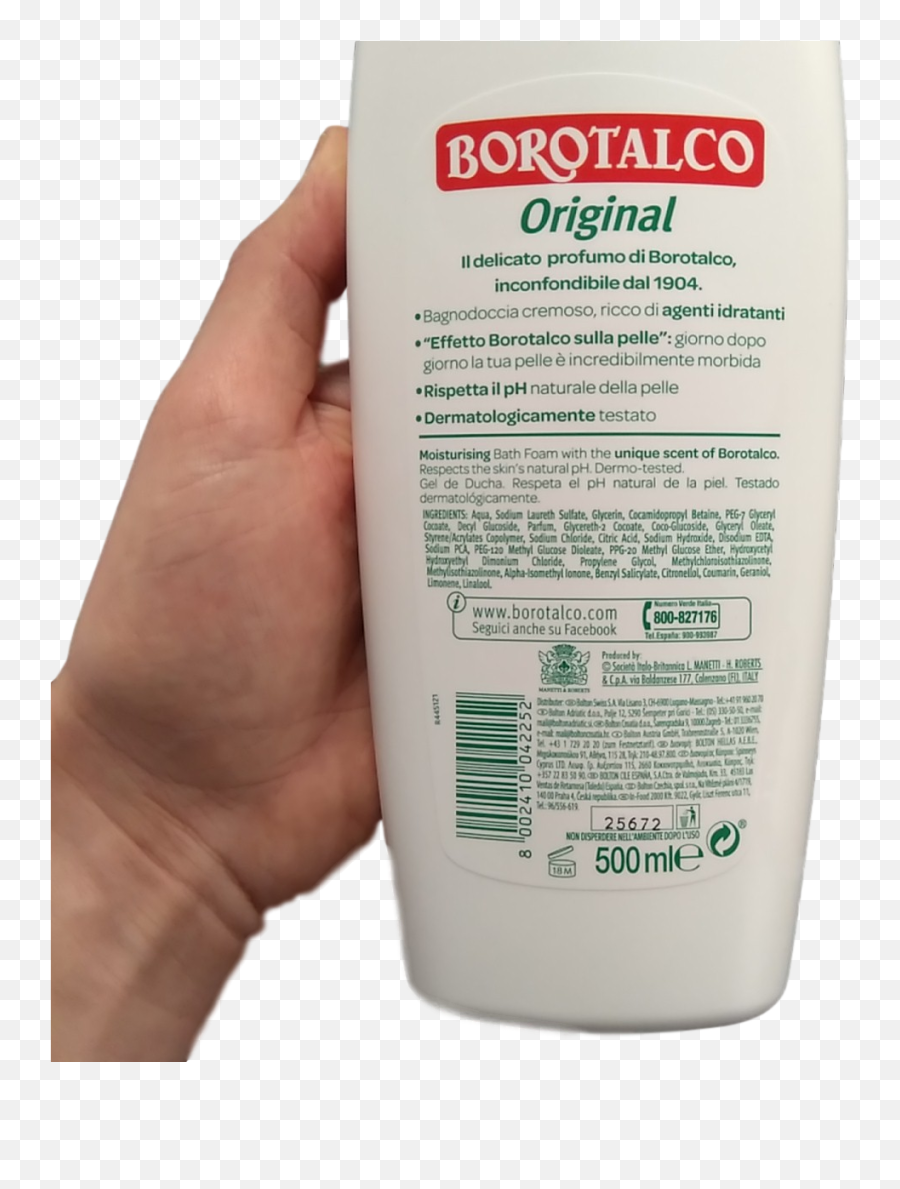 Borotalco Body Wash Ml 500 Moisturizing - Nutrition Facts Label Png,Giorno Hair Png
