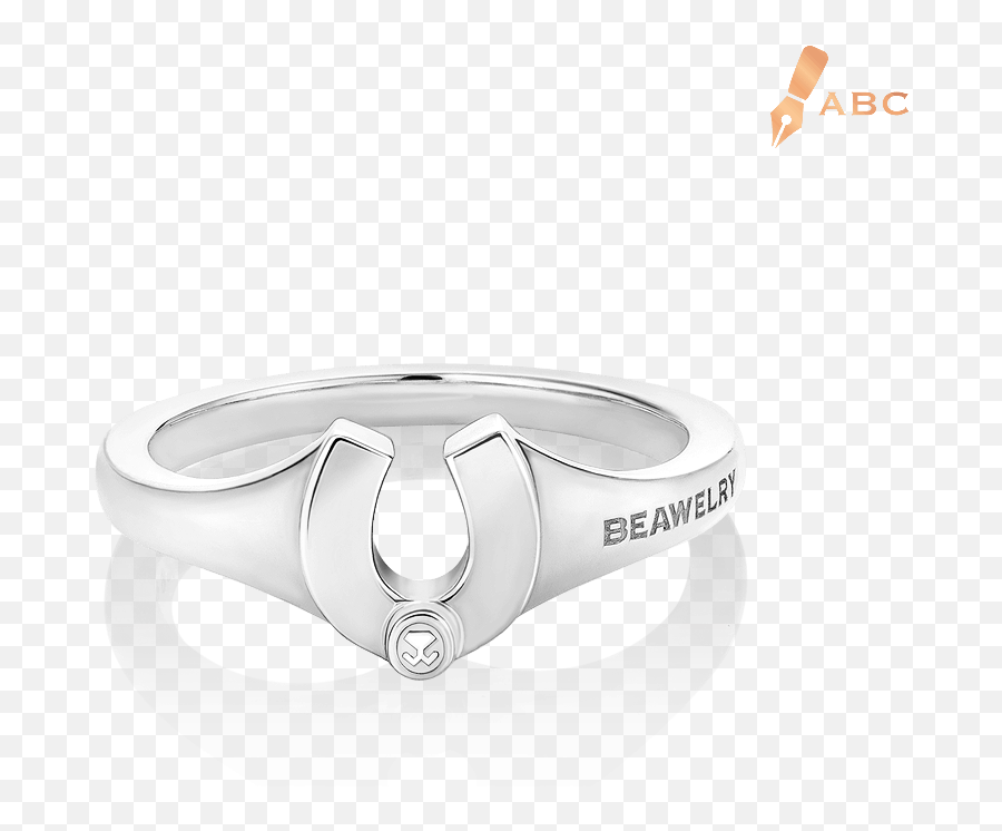 Silver Horseshoe Ring - Engagement Ring Png,Horseshoe Transparent