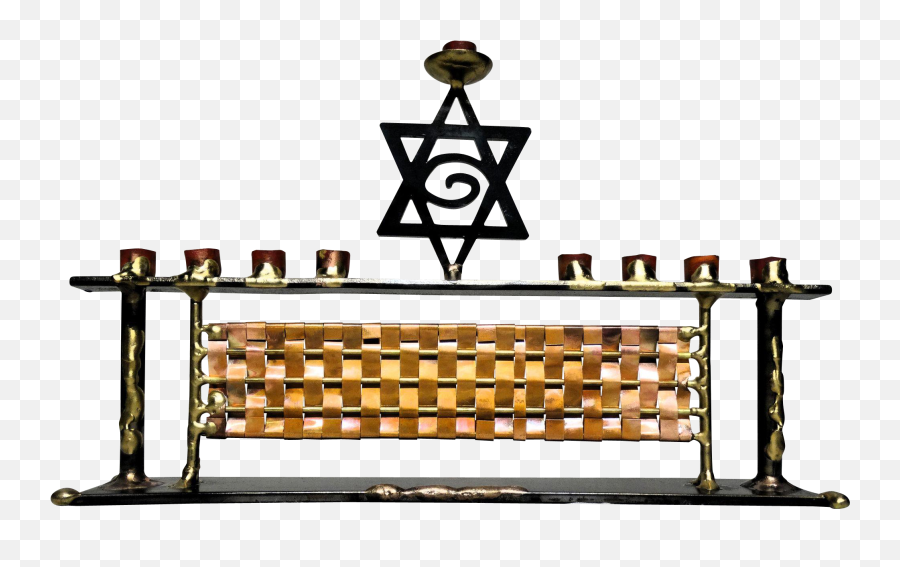 Download Hand - Crafted Copper And Metal Menorah Quite Furniture Style Png,Shofar Png