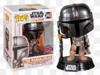 Pre Order - Mandalorian Chrome Funko Pop png