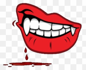 Library Of Vampire Lip Clip Black And - Vampire Teeth With Blood Png,Vampire Teeth Png