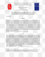 Pdf Metacriticism In Salman Rushdieu0027s Short Story Yorick - Document png