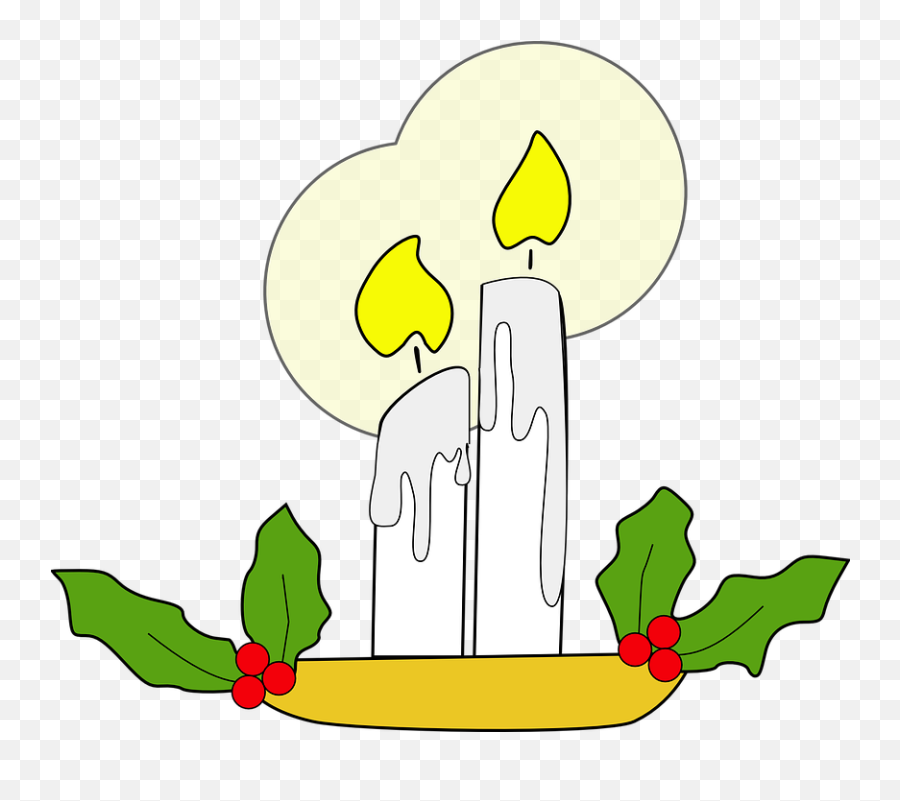 Candles Flame Holly - Kerst Kaars Png,Christmas Candle Png