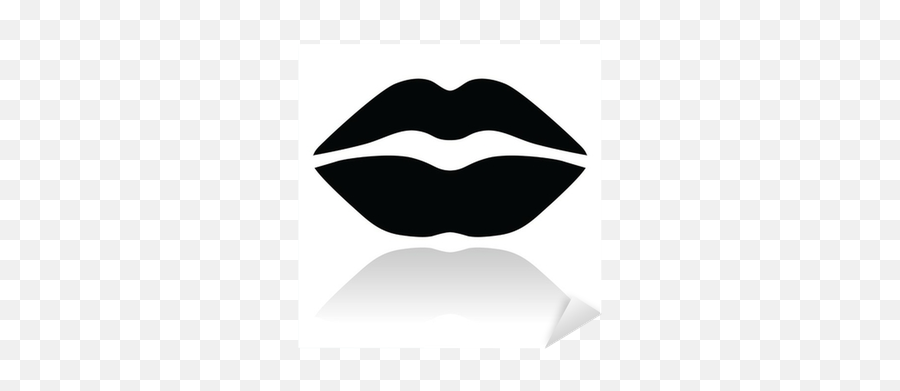 Sticker Lips Black Glossy Icon - Pixersus Lips Icon Png,Glossy Icon