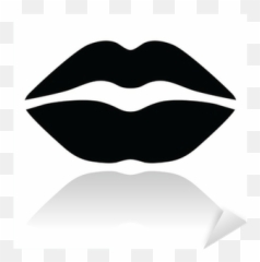 Sticker Lips Black Glossy Icon - PIXERSUS Icon png