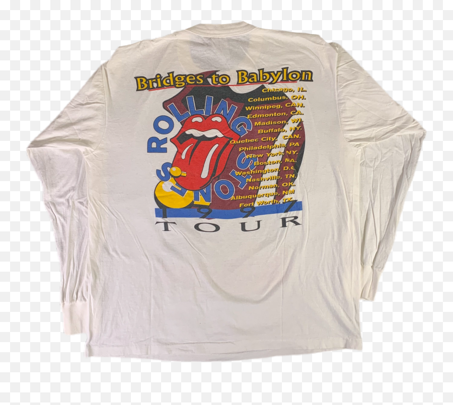 Vintage The Rolling Stones Bridges To Babylon Long Sleeve - Long Sleeve Png,Rolling Stones Icon