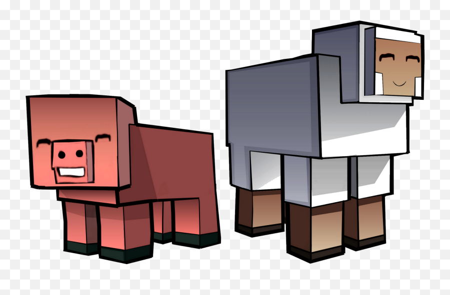 Minecraft Pig And Sheep By Enr1 D5lhhls - Minecraft Art Png,Minecraft Pig Png