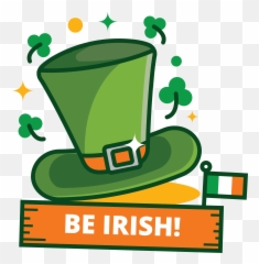 St Patrick Tagesgrüner Hut Aufkleber - Irish Beard Sombrero San Patricio Vector Png,Beard Transparent Background