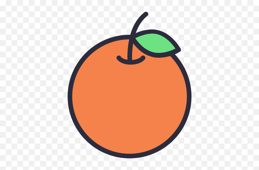 Food Icon Orange Outline Icons Flat - Orange Fruit Outline Png,Apple Flat Icon