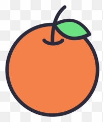 Food Icon Orange Outline Icons Flat - Orange Fruit Outline Png