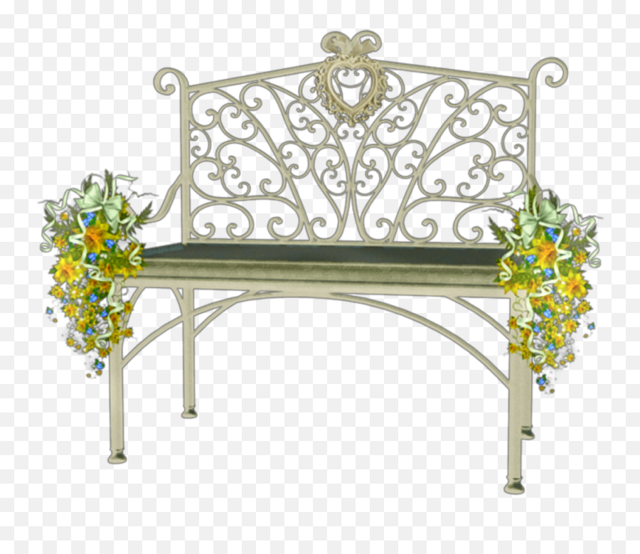 Ftestickers Garden Park Bench Flowers - Outdoor Bench Full Bench Png,Park Bench Png