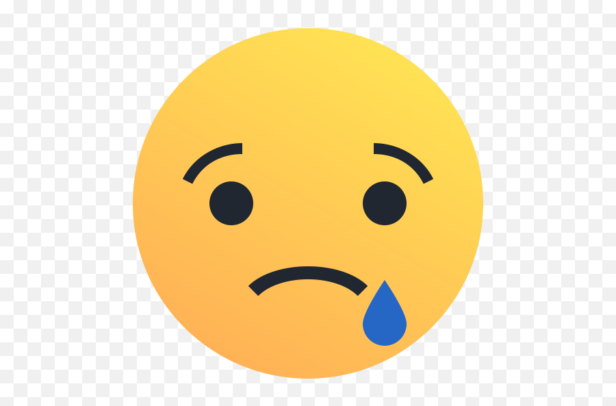 Emoji Emoticon Reaction Sad Tear Icon - Sad React Facebook Png,Tear Emoji Png