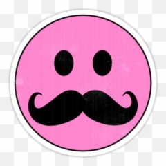 Smiley Face With Mustache - Transparent Moustache png