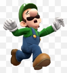 Luigi Transparent Smash - Full Size PNG Scared