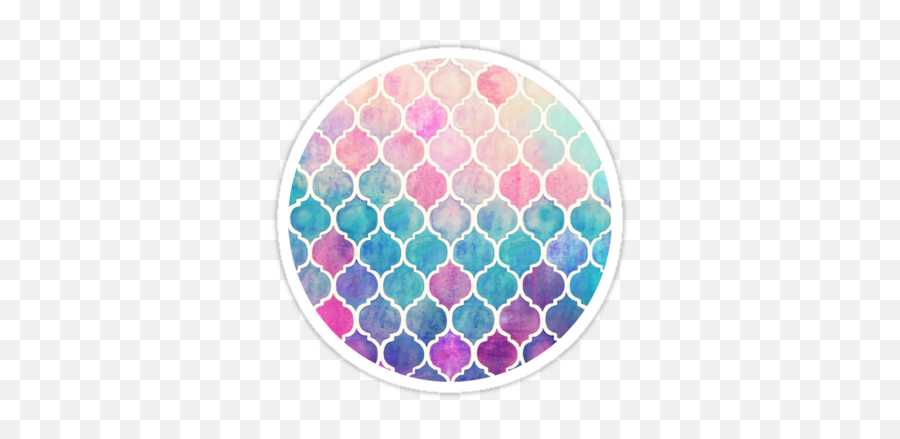 Download Hd Rainbow Pastel Watercolor Moroccan Pattern By - Transparent Moroccan Pattern Png,Pastel Rainbow Png