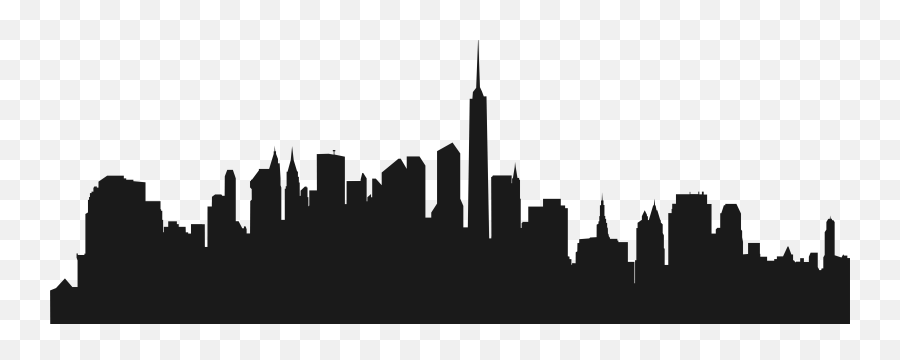 Skylines New York City Silhouette Wall - City Skyline Silhouette Png,New York Skyline Silhouette Png
