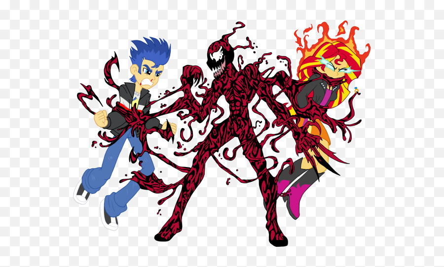 Sunset Shimmer And Carnage Png Image - Spiderman X Sunset Shimmer,Carnage Png