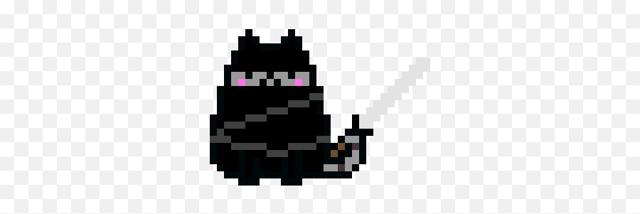 Pusheen Cat Is Awesome1 Ninja Cool Aswell2 Pixel Art Maker - Pixel Pusheen Cat Png,Pusheen Cat Png