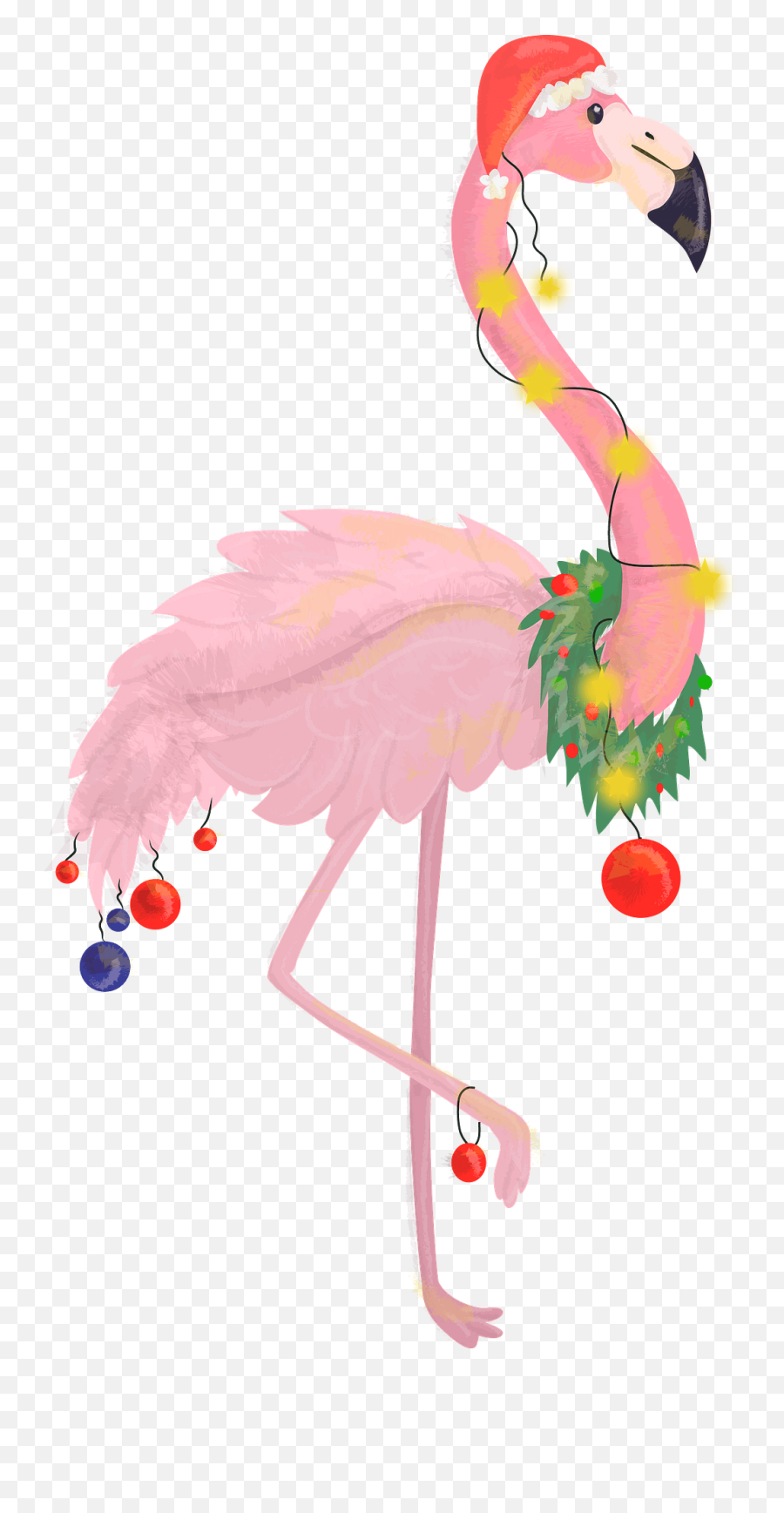 Holidays Pink Bird Flamingo For - Clipart Christmas Flamingo Png,Flamingo Clipart Png