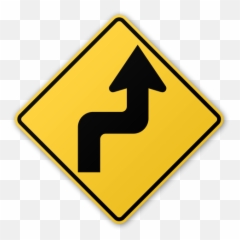 Yellow Zigzag Road Transparent - Zag Sign png