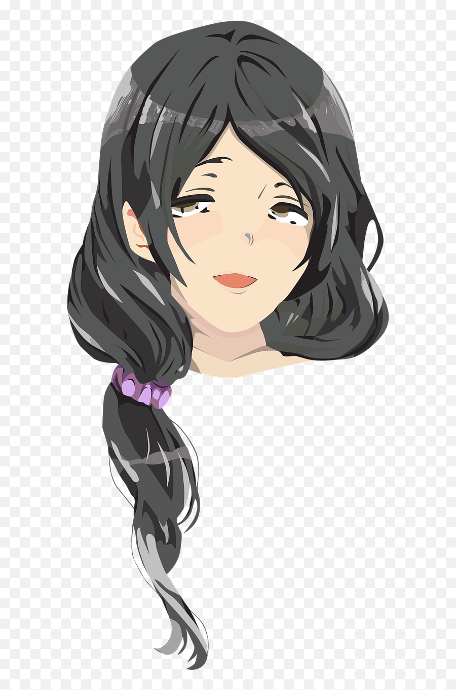 Woman Black Hair Girl Anime Style - Black Hair Anime Girl Png,Anime Hair  Transparent - free transparent png images 