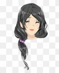 Woman Black Hair Girl Anime Style - png