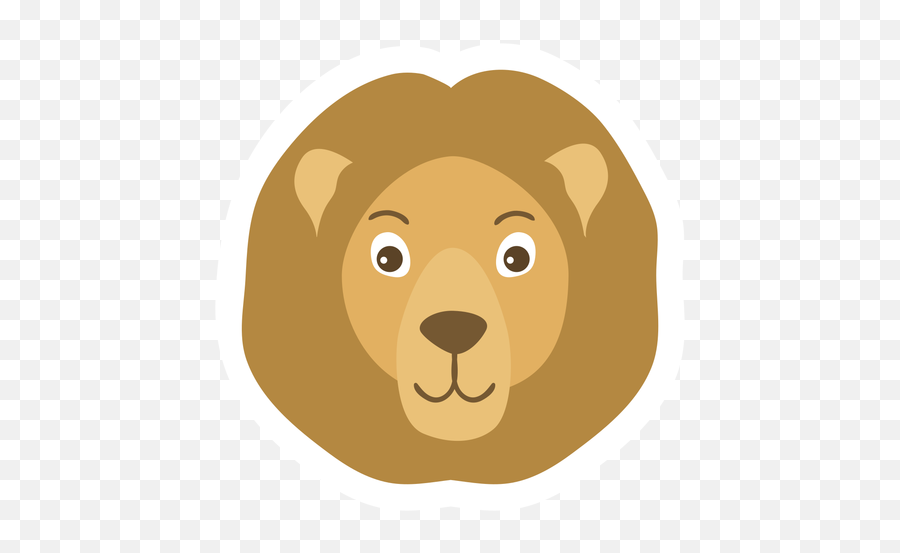 Lion Head Mane Muzzle Flat Sticker - Cabeça De Leão Desenho Png,Lion Head Transparent