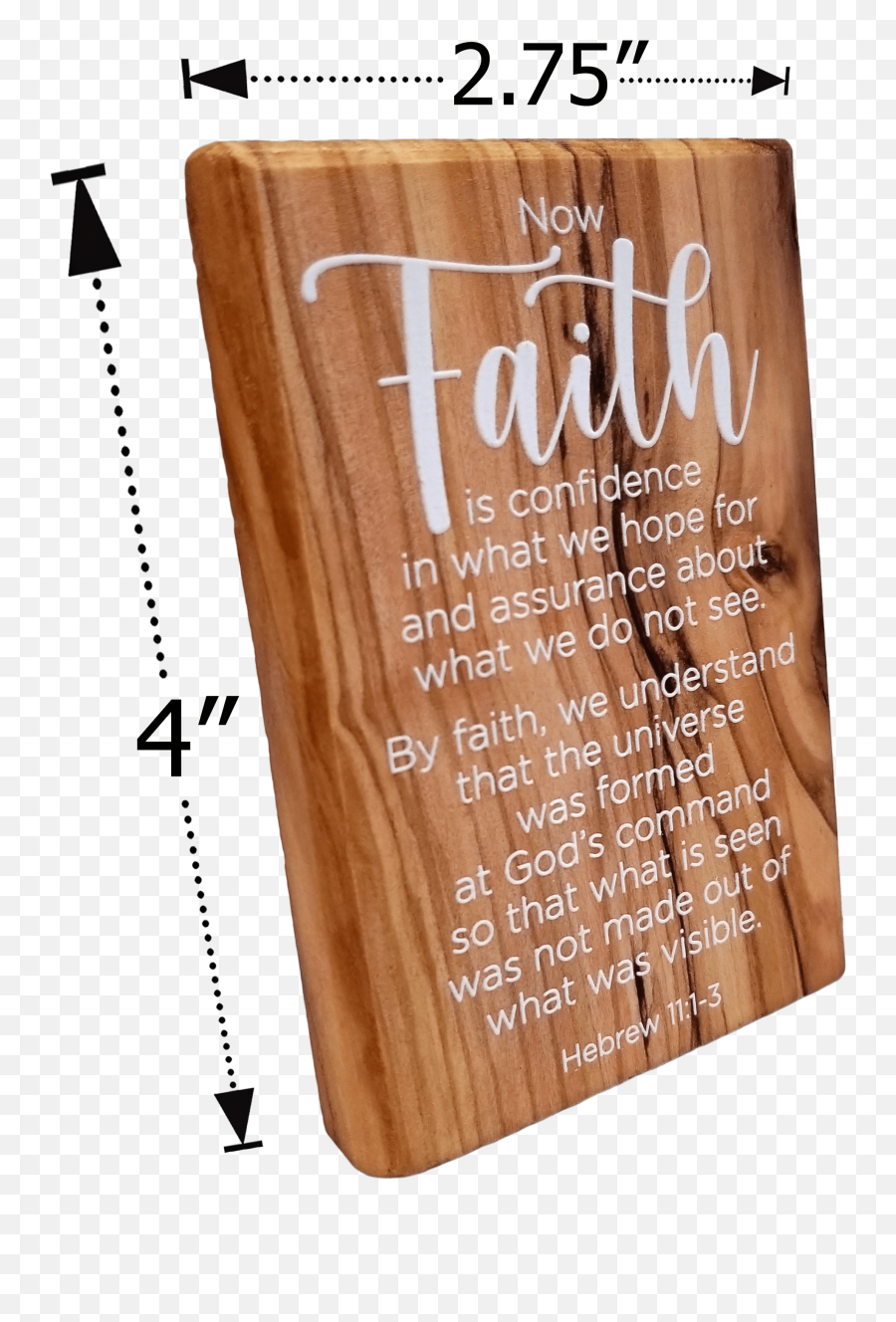 Holy Land Olive Wood Plaque With Bible Verse - Hebrew 1113 Language Png,Holy Bible Icon