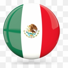 Glossy Round Icon - Circle Mexico Flag Png
